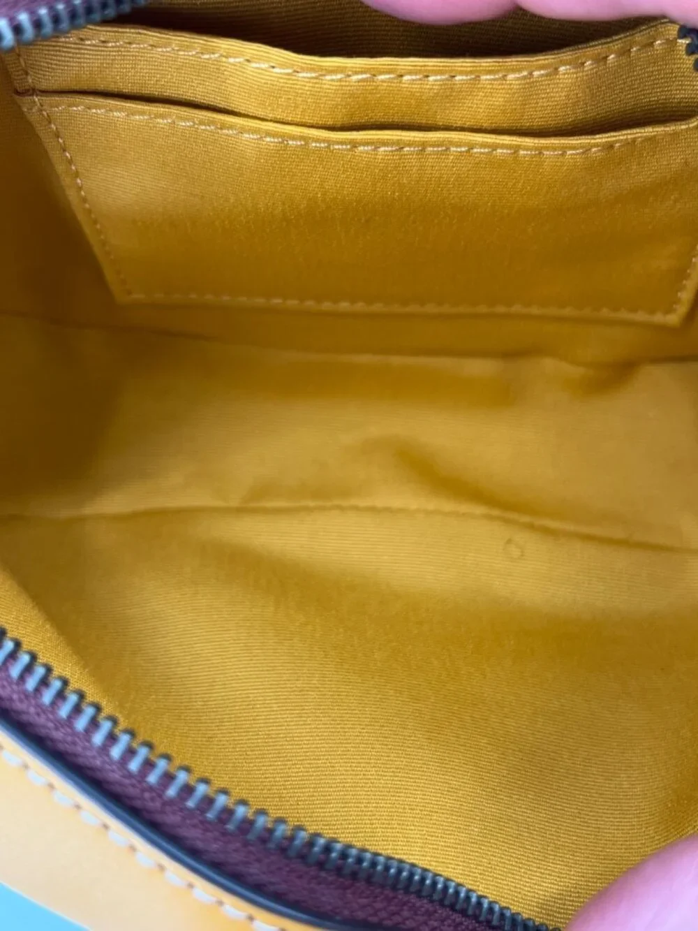 Coach Jamie Wristlet In Signature Canvas With Varsity Motif QB/Brown/Buttercup